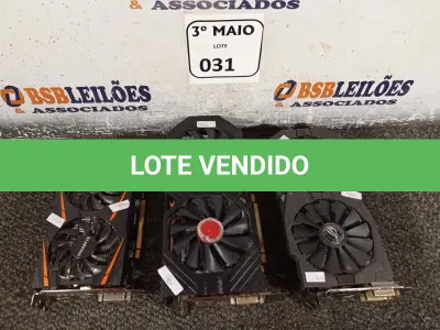 LOTE 031 - 03 PLACAS MÃE GAMER. (NO ESTADO) ATENÇÃO! FAZER A VISITAÇÃO ANTES DE ARREMATAR, NÃO SABEMOS SE FUNCIONA. LEILÃO NÃO TEM GARANTIA E NEM DEVOLUÇÃO, SUJEITO A POSSÍVEIS AVARIAS VISÍVEIS/OCULTAS E/OU AUSÊNCIA DE COMPONENTES.