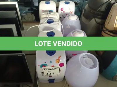 LOTE 334 - 08 UMIDIFICADORES MARCAS E MODELOS DIVERSOS. (NO ESTADO) ATENÇÃO! FAZER A VISITAÇÃO ANTES DE ARREMATAR, NÃO SABEMOS SE FUNCIONA. LEILÃO NÃO TEM GARANTIA E NEM DEVOLUÇÃO, SUJEITO A POSSÍVEIS AVARIAS VISÍVEIS/OCULTAS E/OU AUSÊNCIA DE COMPONENTES.