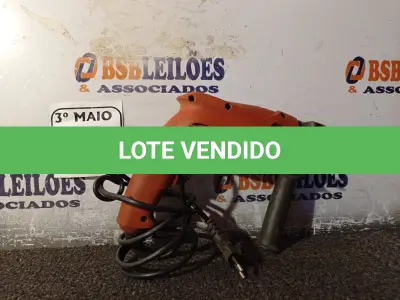 LOTE 120 - 01 PARAFUSADEIRA/FURADEIRA MARCA SCHUZ 220V. (NO ESTADO) ATENÇÃO! FAZER A VISITAÇÃO ANTES DE ARREMATAR, NÃO SABEMOS SE FUNCIONA. LEILÃO NÃO TEM GARANTIA E NEM DEVOLUÇÃO, SUJEITO A POSSÍVEIS AVARIAS VISÍVEIS/OCULTAS E/OU AUSÊNCIA DE COMPONENTES.