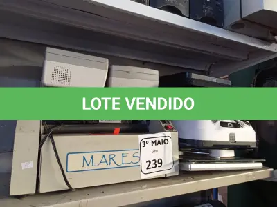 LOTE 239 - 01 PLASTIFICADORA, 03 LEITORES DE CÓDIGO DE BARRAS, 02 BALANÇAS E 03 ASPIRADORES ROBÔ. (NO ESTADO) ATENÇÃO! FAZER A VISITAÇÃO ANTES DE ARREMATAR, NÃO SABEMOS SE FUNCIONA. LEILÃO NÃO TEM GARANTIA E NEM DEVOLUÇÃO, SUJEITO A POSSÍVEIS AVARIAS VISÍVEIS/OCULTAS E/OU AUSÊNCIA DE COMPONENTES.