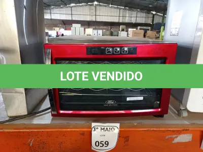 LOTE 059 - 01 ADEGA TERMOELÉTRICA MODELO F-080 MARCA FORD 220V. (NO ESTADO) ATENÇÃO! FAZER A VISITAÇÃO ANTES DE ARREMATAR, NÃO SABEMOS SE FUNCIONA. LEILÃO NÃO TEM GARANTIA E NEM DEVOLUÇÃO, SUJEITO A POSSÍVEIS AVARIAS VISÍVEIS/OCULTAS E/OU AUSÊNCIA DE COMPONENTES.