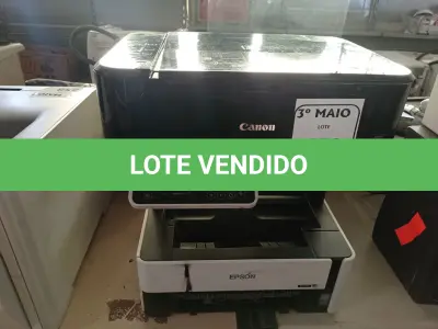 LOTE 356 - 02 IMPRESSORAS, SENDO 01 MARCA EPSON 01 MARCA CÂNON QC4-2598. (NO ESTADO) ATENÇÃO! FAZER A VISITAÇÃO ANTES DE ARREMATAR, NÃO SABEMOS SE FUNCIONA. LEILÃO NÃO TEM GARANTIA E NEM DEVOLUÇÃO, SUJEITO A POSSÍVEIS AVARIAS VISÍVEIS/OCULTAS E/OU AUSÊNCIA DE COMPONENTES.