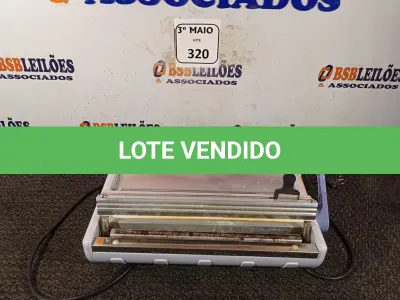 LOTE 320 - 01 SELADORA DE EMBALAGEM PARA ESTERILIZAÇÃO. (NO ESTADO) ATENÇÃO! FAZER A VISITAÇÃO ANTES DE ARREMATAR, NÃO SABEMOS SE FUNCIONA. LEILÃO NÃO TEM GARANTIA E NEM DEVOLUÇÃO, SUJEITO A POSSÍVEIS AVARIAS VISÍVEIS/OCULTAS E/OU AUSÊNCIA DE COMPONENTES.