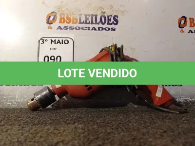 LOTE 090 - 01 PARAFUSADEIRA/FURADEIRA MARCA SCHUZ 220V. (NO ESTADO) ATENÇÃO! FAZER A VISITAÇÃO ANTES DE ARREMATAR, NÃO SABEMOS SE FUNCIONA. LEILÃO NÃO TEM GARANTIA E NEM DEVOLUÇÃO, SUJEITO A POSSÍVEIS AVARIAS VISÍVEIS/OCULTAS E/OU AUSÊNCIA DE COMPONENTES.