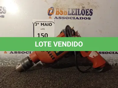 LOTE 150 - 01 PARAFUSADEIRA/FURADEIRA MARCA SCHUZ 220V. (NO ESTADO) ATENÇÃO! FAZER A VISITAÇÃO ANTES DE ARREMATAR, NÃO SABEMOS SE FUNCIONA. LEILÃO NÃO TEM GARANTIA E NEM DEVOLUÇÃO, SUJEITO A POSSÍVEIS AVARIAS VISÍVEIS/OCULTAS E/OU AUSÊNCIA DE COMPONENTES.