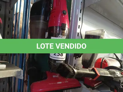 LOTE 238 - 03 ASPIRADORES DE PÓ COM AVARIAS. (NO ESTADO) ATENÇÃO! FAZER A VISITAÇÃO ANTES DE ARREMATAR, NÃO SABEMOS SE FUNCIONA. LEILÃO NÃO TEM GARANTIA E NEM DEVOLUÇÃO, SUJEITO A POSSÍVEIS AVARIAS VISÍVEIS/OCULTAS E/OU AUSÊNCIA DE COMPONENTES.