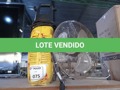 LOTE 075 - 01 LAVADORA DE ALTA PRESSÃO MARCA KARCHER K3.85 E 01 VENTILADOR COM AVARIAS. (NO ESTADO) ATENÇÃO! FAZER A VISITAÇÃO ANTES DE ARREMATAR, NÃO SABEMOS SE FUNCIONA. LEILÃO NÃO TEM GARANTIA E NEM DEVOLUÇÃO, SUJEITO A POSSÍVEIS AVARIAS VISÍVEIS/OCULTAS E/OU AUSÊNCIA DE COMPONENTES.