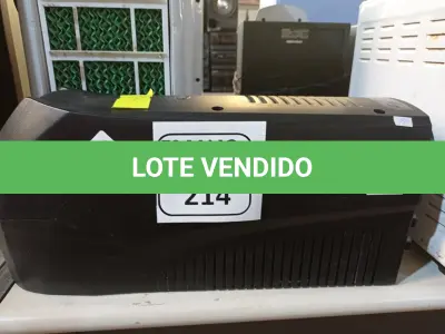 LOTE 214 - 01 NOBREAK MARCA SMS. NO ESTADO) ATENÇÃO! FAZER A VISITAÇÃO ANTES DE ARREMATAR, NÃO SABEMOS SE FUNCIONA. LEILÃO NÃO TEM GARANTIA E NEM DEVOLUÇÃO, SUJEITO A POSSÍVEIS AVARIAS VISÍVEIS/OCULTAS E/OU AUSÊNCIA DE COMPONENTES.