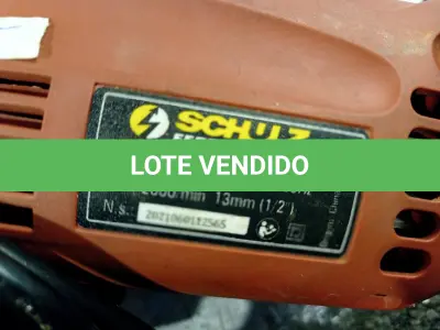 LOTE 070 - 01 PARAFUSADEIRA/FURADEIRA MARCA SCHUZ 220V. (NO ESTADO) ATENÇÃO! FAZER A VISITAÇÃO ANTES DE ARREMATAR, NÃO SABEMOS SE FUNCIONA. LEILÃO NÃO TEM GARANTIA E NEM DEVOLUÇÃO, SUJEITO A POSSÍVEIS AVARIAS VISÍVEIS/OCULTAS E/OU AUSÊNCIA DE COMPONENTES.