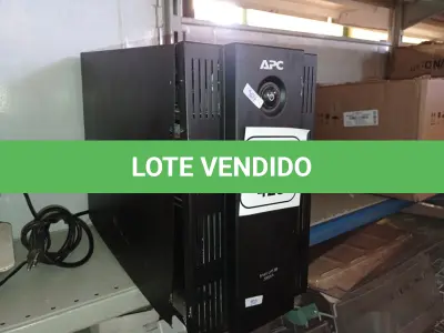 LOTE 428 - 01 NOBREAK MARCA APC DE 1500V. (NO ESTADO) ATENÇÃO! FAZER A VISITAÇÃO ANTES DE ARREMATAR, NÃO SABEMOS SE FUNCIONA. LEILÃO NÃO TEM GARANTIA E NEM DEVOLUÇÃO, SUJEITO A POSSÍVEIS AVARIAS VISÍVEIS/OCULTAS E/OU AUSÊNCIA DE COMPONENTES.