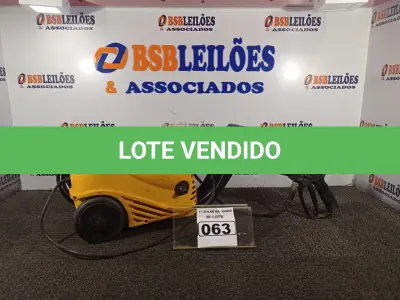 LOTE 063 - 01 LAVADORA DE ALTA PRESSÃO MARCA BRICO 220V. (NO ESTADO) ATENÇÃO! FAZER A VISITAÇÃO ANTES DE ARREMATAR, NÃO SABEMOS SE FUNCIONA. LEILÃO NÃO TEM GARANTIA E NEM DEVOLUÇÃO, SUJEITO A POSSÍVEIS AVARIAS VISÍVEIS/OCULTAS E/OU AUSÊNCIA DE COMPONENTES.