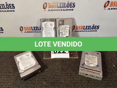 LOTE 022 - 04 HD’S PARA SERVIDOR, SENDO 02 DE 1TB E 02 DE 4TB. (NO ESTADO) ATENÇÃO! FAZER A VISITAÇÃO ANTES DE ARREMATAR, NÃO SABEMOS SE FUNCIONA. LEILÃO NÃO TEM GARANTIA E NEM DEVOLUÇÃO, SUJEITO A POSSÍVEIS AVARIAS VISÍVEIS/OCULTAS E/OU AUSÊNCIA DE COMPONENTES.