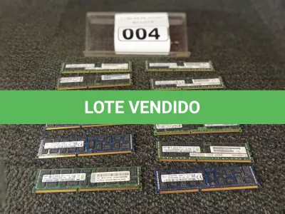 LOTE 004 - 01 LOTE COM 12 MEMÓRIAS PARA SERVIDOR, SENDO 11 DE 16GB E 01 DE 8GB. (NO ESTADO) ATENÇÃO! FAZER A VISITAÇÃO ANTES DE ARREMATAR, NÃO SABEMOS SE FUNCIONA. LEILÃO NÃO TEM GARANTIA E NEM DEVOLUÇÃO, SUJEITO A POSSÍVEIS AVARIAS VISÍVEIS/OCULTAS E/OU AUSÊNCIA DE COMPONENTES.