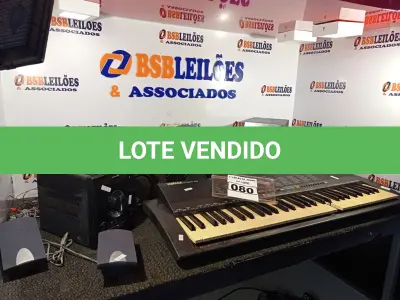 LOTE 080 - 01 APARELHO DE SOM COM 04 CAIXAS, 01 01 TECLADO YAMAHA PSR-19 E 01 CAIXA DE SUBWOOFER GOLDSHIP. (NO ESTADO) ATENÇÃO! FAZER A VISITAÇÃO ANTES DE ARREMATAR, NÃO SABEMOS SE FUNCIONA. LEILÃO NÃO TEM GARANTIA E NEM DEVOLUÇÃO, SUJEITO A POSSÍVEIS AVARIAS VISÍVEIS/OCULTAS E/OU AUSÊNCIA DE COMPONENTES.