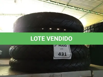 LOTE 431 - 04 PNEUS DIVERSOS PARA MOTO. (NO ESTADO) ATENÇÃO! FAZER A VISITAÇÃO ANTES DE ARREMATAR, NÃO SABEMOS SE FUNCIONA. LEILÃO NÃO TEM GARANTIA E NEM DEVOLUÇÃO, SUJEITO A POSSÍVEIS AVARIAS VISÍVEIS/OCULTAS E/OU AUSÊNCIA DE COMPONENTES.