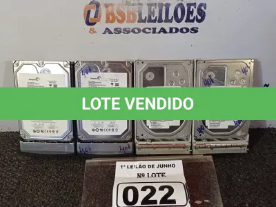 LOTE 022 - 04 HD’S PARA SERVIDOR, SENDO 02 DE 1TB E 02 DE 4TB. (NO ESTADO) ATENÇÃO! FAZER A VISITAÇÃO ANTES DE ARREMATAR, NÃO SABEMOS SE FUNCIONA. LEILÃO NÃO TEM GARANTIA E NEM DEVOLUÇÃO, SUJEITO A POSSÍVEIS AVARIAS VISÍVEIS/OCULTAS E/OU AUSÊNCIA DE COMPONENTES.