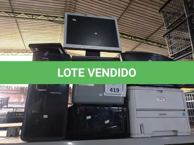 LOTE 419 - 04 IMPRESSORAS, 02 SUCATAS DE NOTEBOOK, 01 CPU, 01 MONITOR E 01 TECLADO. (NO ESTADO) ATENÇÃO! FAZER A VISITAÇÃO ANTES DE ARREMATAR, NÃO SABEMOS SE FUNCIONA. LEILÃO NÃO TEM GARANTIA E NEM DEVOLUÇÃO, SUJEITO A POSSÍVEIS AVARIAS VISÍVEIS/OCULTAS E/OU AUSÊNCIA DE COMPONENTES.