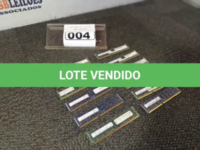 LOTE 004 - 01 LOTE COM 12 MEMÓRIAS PARA SERVIDOR, SENDO 11 DE 16GB E 01 DE 8GB. (NO ESTADO) ATENÇÃO! FAZER A VISITAÇÃO ANTES DE ARREMATAR, NÃO SABEMOS SE FUNCIONA. LEILÃO NÃO TEM GARANTIA E NEM DEVOLUÇÃO, SUJEITO A POSSÍVEIS AVARIAS VISÍVEIS/OCULTAS E/OU AUSÊNCIA DE COMPONENTES.