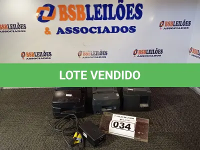LOTE 034 - 03 IMPRESSORAS DE CUPOM, SENDO 02 FISCAIS COM AVARIAS E 01 CARREGADOR. (NO ESTADO) ATENÇÃO! FAZER A VISITAÇÃO ANTES DE ARREMATAR, NÃO SABEMOS SE FUNCIONA. LEILÃO NÃO TEM GARANTIA E NEM DEVOLUÇÃO, SUJEITO A POSSÍVEIS AVARIAS VISÍVEIS/OCULTAS E/OU AUSÊNCIA DE COMPONENTES.