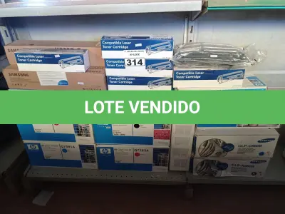LOTE 314 - 01 LOTE COM TONNER’S MARCAS HP E SAMSUNG. (NO ESTADO) ATENÇÃO! FAZER A VISITAÇÃO ANTES DE ARREMATAR, NÃO SABEMOS SE FUNCIONA. LEILÃO NÃO TEM GARANTIA E NEM DEVOLUÇÃO, SUJEITO A POSSÍVEIS AVARIAS VISÍVEIS/OCULTAS E/OU AUSÊNCIA DE COMPONENTES.