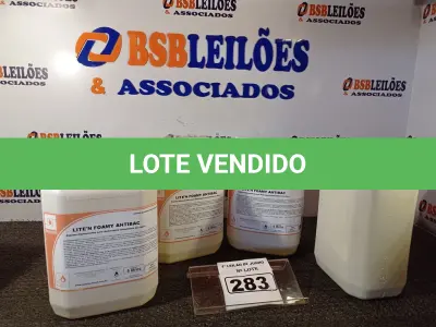 LOTE 283 - 04 GALÕES DE ESPUMA HIGIENIZADORA PARA ANTISSEPSIA INSTANTÂNEA DAS MÃOS COM 05 LITROS CADA GALÃO. (NO ESTADO) ATENÇÃO! FAZER A VISITAÇÃO ANTES DE ARREMATAR, NÃO SABEMOS SE FUNCIONA. LEILÃO NÃO TEM GARANTIA E NEM DEVOLUÇÃO, SUJEITO A POSSÍVEIS AVARIAS VISÍVEIS/OCULTAS E/OU AUSÊNCIA DE COMPONENTES.