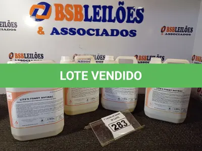 LOTE 283 - 04 GALÕES DE ESPUMA HIGIENIZADORA PARA ANTISSEPSIA INSTANTÂNEA DAS MÃOS COM 05 LITROS CADA GALÃO. (NO ESTADO) ATENÇÃO! FAZER A VISITAÇÃO ANTES DE ARREMATAR, NÃO SABEMOS SE FUNCIONA. LEILÃO NÃO TEM GARANTIA E NEM DEVOLUÇÃO, SUJEITO A POSSÍVEIS AVARIAS VISÍVEIS/OCULTAS E/OU AUSÊNCIA DE COMPONENTES.