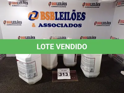 LOTE 313 - 04 GALÕES DE DESINFETANTE PARA INDÚSTRIA ALIMENTÍCIA E AFINS, EXCLUSIVAMENTE PARA USO PROFISSIONAL. CADA GALÃO CONTÉM 5 LITROS. (NO ESTADO) ATENÇÃO! FAZER A VISITAÇÃO ANTES DE ARREMATAR, NÃO SABEMOS SE FUNCIONA. LEILÃO NÃO TEM GARANTIA E NEM DEVOLUÇÃO, SUJEITO A POSSÍVEIS AVARIAS VISÍVEIS/OCULTAS E/OU AUSÊNCIA DE COMPONENTES.