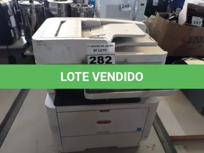 LOTE 282 - 01 IMPRESSORA MULTIFUNCIONAL MARCA OKI. (NO ESTADO) ATENÇÃO! FAZER A VISITAÇÃO ANTES DE ARREMATAR, NÃO SABEMOS SE FUNCIONA. LEILÃO NÃO TEM GARANTIA E NEM DEVOLUÇÃO, SUJEITO A POSSÍVEIS AVARIAS VISÍVEIS/OCULTAS E/OU AUSÊNCIA DE COMPONENTES.