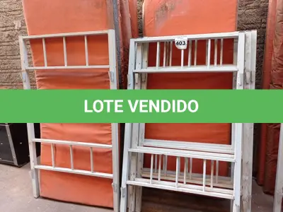 LOTE 403 - 01 LOTE COM 05 CABECEIRAS PARA BELICHE INCOMPLETAS E 10 COLCHÕES. (NO ESTADO) ATENÇÃO! FAZER A VISITAÇÃO ANTES DE ARREMATAR, NÃO SABEMOS SE FUNCIONA. LEILÃO NÃO TEM GARANTIA E NEM DEVOLUÇÃO, SUJEITO A POSSÍVEIS AVARIAS VISÍVEIS/OCULTAS E/OU AUSÊNCIA DE COMPONENTES.
