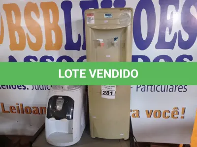 LOTE 281 - 0I PURIFICADOR DE ÁGUA MARCA LIBELL E 01 BEBEDOURO PARA GARRAFÃO MARCA IBBL. (NO ESTADO) ATENÇÃO! FAZER A VISITAÇÃO ANTES DE ARREMATAR, NÃO SABEMOS SE FUNCIONA. LEILÃO NÃO TEM GARANTIA E NEM DEVOLUÇÃO, SUJEITO A POSSÍVEIS AVARIAS VISÍVEIS/OCULTAS E/OU AUSÊNCIA DE COMPONENTES.