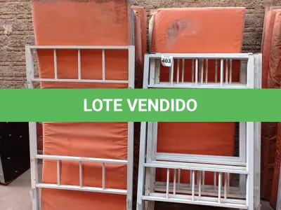 LOTE 403 - 01 LOTE COM 05 CABECEIRAS PARA BELICHE INCOMPLETAS E 10 COLCHÕES. (NO ESTADO) ATENÇÃO! FAZER A VISITAÇÃO ANTES DE ARREMATAR, NÃO SABEMOS SE FUNCIONA. LEILÃO NÃO TEM GARANTIA E NEM DEVOLUÇÃO, SUJEITO A POSSÍVEIS AVARIAS VISÍVEIS/OCULTAS E/OU AUSÊNCIA DE COMPONENTES.