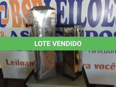 LOTE 225 - 01 BEBEDOURO REFRIGERADO PARA GARRAFÃO EM INOX E 01 COLETOR PARA COPOS DESCARTÁVEIS.  (NO ESTADO) ATENÇÃO! FAZER A VISITAÇÃO ANTES DE ARREMATAR, NÃO SABEMOS SE FUNCIONA. LEILÃO NÃO TEM GARANTIA E NEM DEVOLUÇÃO, SUJEITO A POSSÍVEIS AVARIAS VISÍVEIS/OCULTAS E/OU AUSÊNCIA DE COMPONENTES.