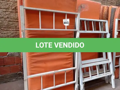 LOTE 403 - 01 LOTE COM 05 CABECEIRAS PARA BELICHE INCOMPLETAS E 10 COLCHÕES. (NO ESTADO) ATENÇÃO! FAZER A VISITAÇÃO ANTES DE ARREMATAR, NÃO SABEMOS SE FUNCIONA. LEILÃO NÃO TEM GARANTIA E NEM DEVOLUÇÃO, SUJEITO A POSSÍVEIS AVARIAS VISÍVEIS/OCULTAS E/OU AUSÊNCIA DE COMPONENTES.