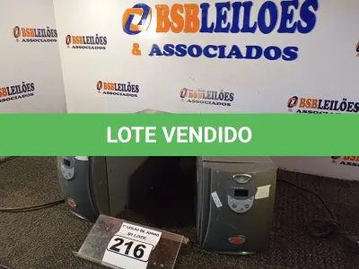 LOTE 216 - 02 NOBREAKS DE 1900VA MARCA INFINIUM. (NO ESTADO) ATENÇÃO! FAZER A VISITAÇÃO ANTES DE ARREMATAR, NÃO SABEMOS SE FUNCIONA. LEILÃO NÃO TEM GARANTIA E NEM DEVOLUÇÃO, SUJEITO A POSSÍVEIS AVARIAS VISÍVEIS/OCULTAS E/OU AUSÊNCIA DE COMPONENTES.