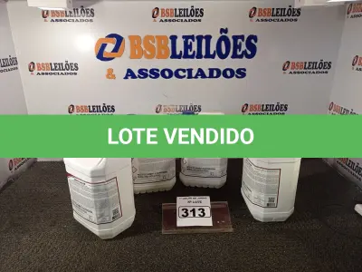 LOTE 313 - 04 GALÕES DE DESINFETANTE PARA INDÚSTRIA ALIMENTÍCIA E AFINS, EXCLUSIVAMENTE PARA USO PROFISSIONAL. CADA GALÃO CONTÉM 5 LITROS. (NO ESTADO) ATENÇÃO! FAZER A VISITAÇÃO ANTES DE ARREMATAR, NÃO SABEMOS SE FUNCIONA. LEILÃO NÃO TEM GARANTIA E NEM DEVOLUÇÃO, SUJEITO A POSSÍVEIS AVARIAS VISÍVEIS/OCULTAS E/OU AUSÊNCIA DE COMPONENTES.