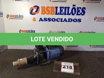 LOTE 218 - 01 MOTOBOMBA MODELO: HIDRO BAP-75. (NO ESTADO) ATENÇÃO! FAZER A VISITAÇÃO ANTES DE ARREMATAR, NÃO SABEMOS SE FUNCIONA. LEILÃO NÃO TEM GARANTIA E NEM DEVOLUÇÃO, SUJEITO A POSSÍVEIS AVARIAS VISÍVEIS/OCULTAS E/OU AUSÊNCIA DE COMPONENTES.