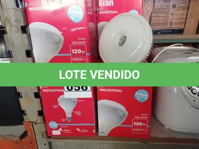 LOTE 056 - 01 LOTE COM 10 LÂMPADAS DE LED INDUSTRIAL 6.500K BRANCA FRIA DE 120W CADA. (NO ESTADO) ATENÇÃO! FAZER A VISITAÇÃO ANTES DE ARREMATAR, NÃO SABEMOS SE FUNCIONA. LEILÃO NÃO TEM GARANTIA E NEM DEVOLUÇÃO, SUJEITO A POSSÍVEIS AVARIAS VISÍVEIS/OCULTAS E/OU AUSÊNCIA DE COMPONENTES.