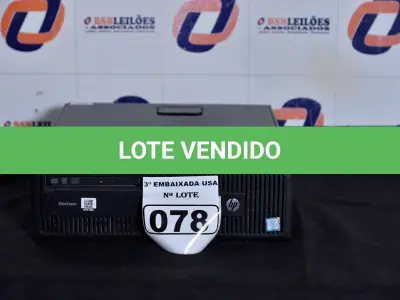 LOTE 078 - 01 CPU MARCA HP CORE I5 COM MEMÓRIA 16GB RAM E SEM HD. (NO ESTADO) AV9 706L