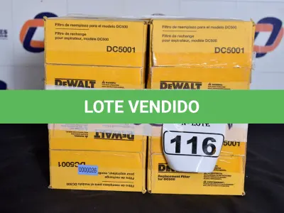 LOTE 116 - 08 UNIDADES DE FILTROS PARA ASPIRADOR DE PÓ MODELO: DC5001 MARCA DEWALT. (FIKLTER-GENERATOR) (NO ESTADO)0000026