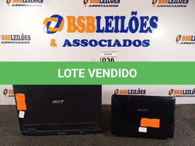 LOTE 036 - 01 NETEBOOK MARCA ASUS E 01 NOTEBOOK MARCA ACER, AMBOS SEM FONTE, PARA RETIRADA DE PEÇAS. (NO ESTADO) ATENÇÃO! FAZER A VISITAÇÃO ANTES DE ARREMATAR, NÃO SABEMOS SE FUNCIONA. LEILÃO NÃO TEM GARANTIA E NEM DEVOLUÇÃO, SUJEITO A POSSÍVEIS AVARIAS VISÍVEIS/OCULTAS E/OU AUSÊNCIA DE COMPONENTES.
