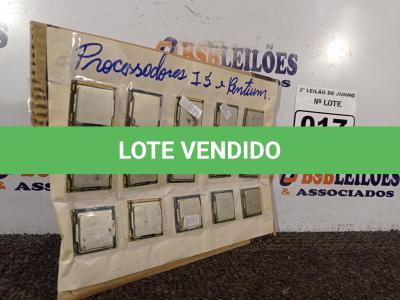 LOTE 017 - 15 PROCESSADORES I5 E PENTIUM. (NO ESTADO) ATENÇÃO! FAZER A VISITAÇÃO ANTES DE ARREMATAR, NÃO SABEMOS SE FUNCIONA. LEILÃO NÃO TEM GARANTIA E NEM DEVOLUÇÃO, SUJEITO A POSSÍVEIS AVARIAS VISÍVEIS/OCULTAS E/OU AUSÊNCIA DE COMPONENTES.