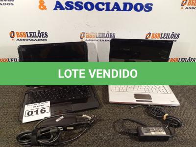 LOTE 016 - 02 NOTEBOOKS COM CARREGADOR MARCA HP. (NO ESTADO) ATENÇÃO! FAZER A VISITAÇÃO ANTES DE ARREMATAR, NÃO SABEMOS SE FUNCIONA. LEILÃO NÃO TEM GARANTIA E NEM DEVOLUÇÃO, SUJEITO A POSSÍVEIS AVARIAS VISÍVEIS/OCULTAS E/OU AUSÊNCIA DE COMPONENTES.