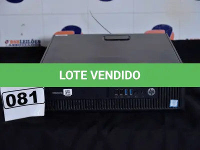 LOTE 081 - 01 CPU MARCA HP CORE I5 COM MEMÓRIA 16GB RAM E SEM HD. (NO ESTADO) AV9 706H