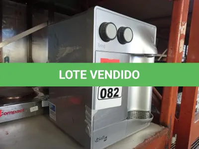 LOTE 082 - 01 PURIFICADOR DE AGUA REFRIGERADO MARCA SOFT. (NO ESTADO) ATENÇÃO! FAZER A VISITAÇÃO ANTES DE ARREMATAR, NÃO SABEMOS SE FUNCIONA. LEILÃO NÃO TEM GARANTIA E NEM DEVOLUÇÃO, SUJEITO A POSSÍVEIS AVARIAS VISÍVEIS/OCULTAS E/OU AUSÊNCIA DE COMPONENTES.
