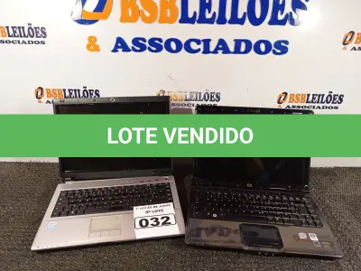 LOTE 032 - 02 NOTEBOOK, SENDO 01 MARCA HP E 01 MARCA POSITIVO SEM FONTE. (NO ESTADO) ATENÇÃO! FAZER A VISITAÇÃO ANTES DE ARREMATAR, NÃO SABEMOS SE FUNCIONA. LEILÃO NÃO TEM GARANTIA E NEM DEVOLUÇÃO, SUJEITO A POSSÍVEIS AVARIAS VISÍVEIS/OCULTAS E/OU AUSÊNCIA DE COMPONENTES.