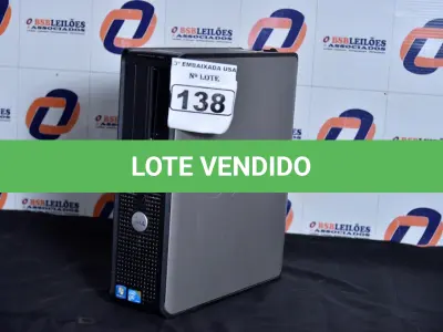 LOTE 138 - 1 CPU MARCA DELL CORE 2 DUO COM MEMÓRIA RAM DE 04 GB SEM HD. (NO ESTADO)6SC52P1