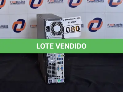 LOTE 080 - 01 CPU MARCA HP CORE I5 COM MEMÓRIA 16GB RAM E SEM HD. (NO ESTADO) AV9 706E