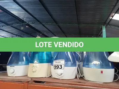 LOTE 093 - 01 LOTE COM APROXIMADAMENTE 11 UMIDIFICADORES DE AR. (NO ESTADO) ATENÇÃO! FAZER A VISITAÇÃO ANTES DE ARREMATAR, NÃO SABEMOS SE FUNCIONA. LEILÃO NÃO TEM GARANTIA E NEM DEVOLUÇÃO, SUJEITO A POSSÍVEIS AVARIAS VISÍVEIS/OCULTAS E/OU AUSÊNCIA DE COMPONENTES.