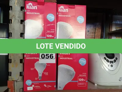 LOTE 056 - 01 LOTE COM 10 LÂMPADAS DE LED INDUSTRIAL 6.500K BRANCA FRIA DE 120W CADA. (NO ESTADO) ATENÇÃO! FAZER A VISITAÇÃO ANTES DE ARREMATAR, NÃO SABEMOS SE FUNCIONA. LEILÃO NÃO TEM GARANTIA E NEM DEVOLUÇÃO, SUJEITO A POSSÍVEIS AVARIAS VISÍVEIS/OCULTAS E/OU AUSÊNCIA DE COMPONENTES.