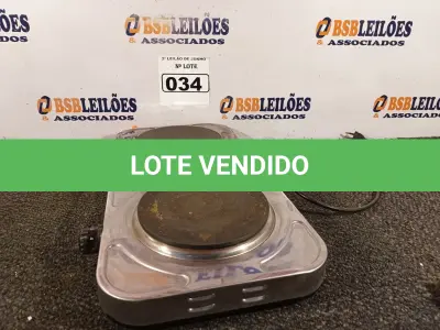 LOTE 034 - 01 FOGÃO DE INDUÇÃO 02 BOCAS MARCA AGRATTO 220V. (NO ESTADO) ATENÇÃO! FAZER A VISITAÇÃO ANTES DE ARREMATAR, NÃO SABEMOS SE FUNCIONA. LEILÃO NÃO TEM GARANTIA E NEM DEVOLUÇÃO, SUJEITO A POSSÍVEIS AVARIAS VISÍVEIS/OCULTAS E/OU AUSÊNCIA DE COMPONENTES.